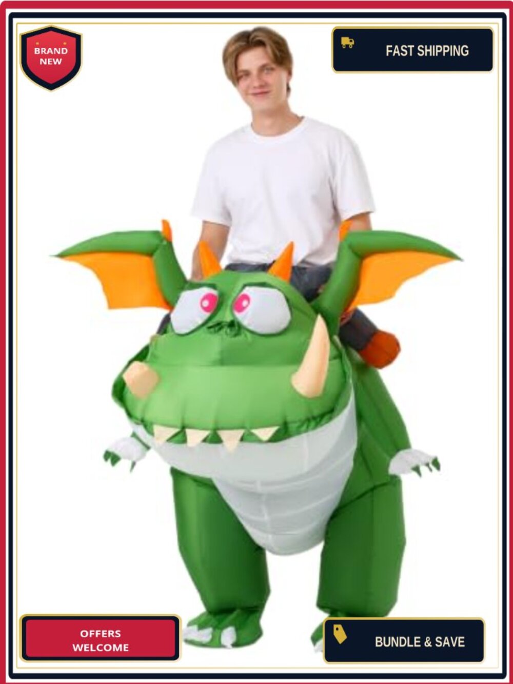 Adult Inflatable Dinosaur Costume Blow Up Dino Suit Halloween Party